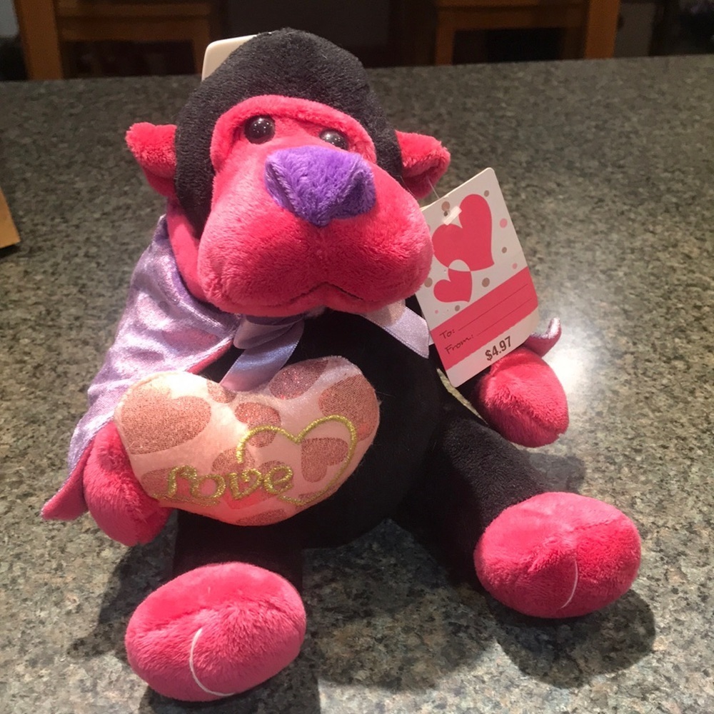 NWT Valentines Devil and Gorilla.  Bean bag bottom gorilla dressed as Devil
